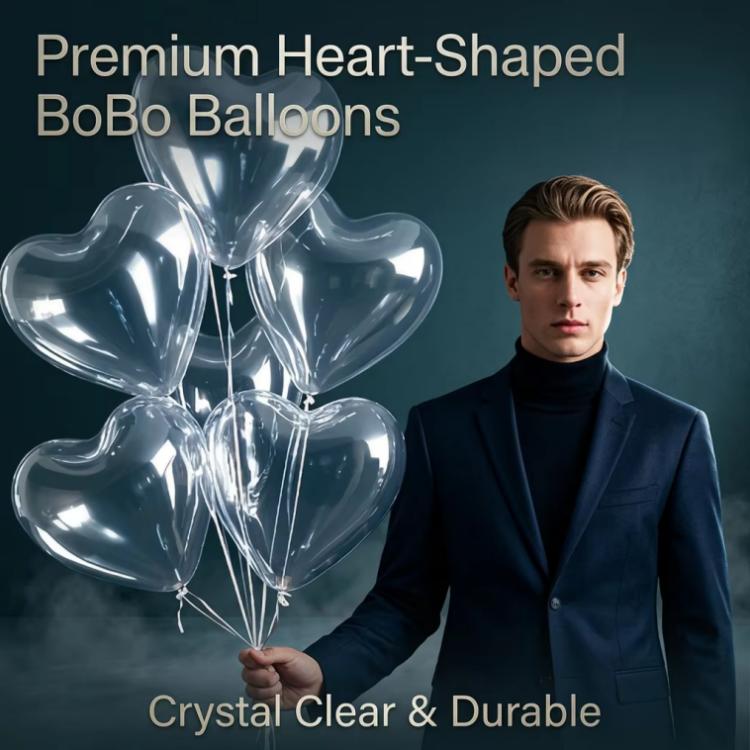 transparent heart latex balloons discount