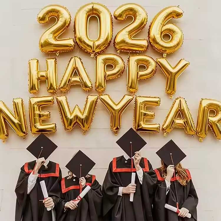 Набір новорічних фольгованих кульок